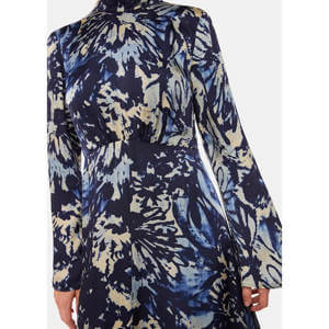 Whistles Navy Dazzled Floral Satin Dress